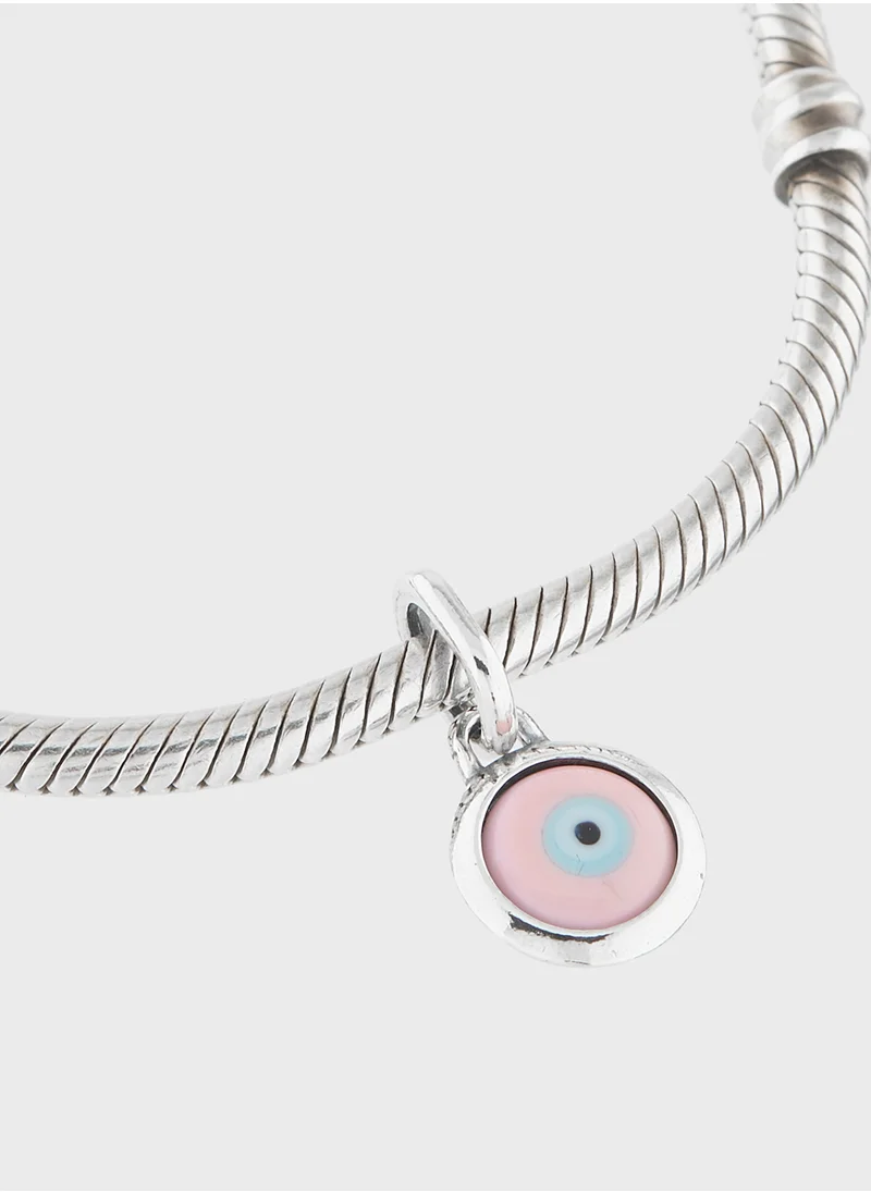 باندورا Engravable Evil Eye Sterling Charm