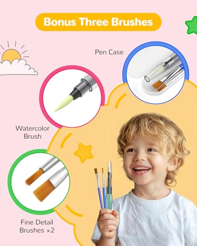 TECJOE Paint with Water Coloring Books for Toddlers, A to Z 26 Pages Animal Watercolor Paint Set with 3 Brushes, Mess Free Painting Activity for Kids Ages 4 5 6 7 8, Christmas Gifts Arts & Crafts Toy - Image 4