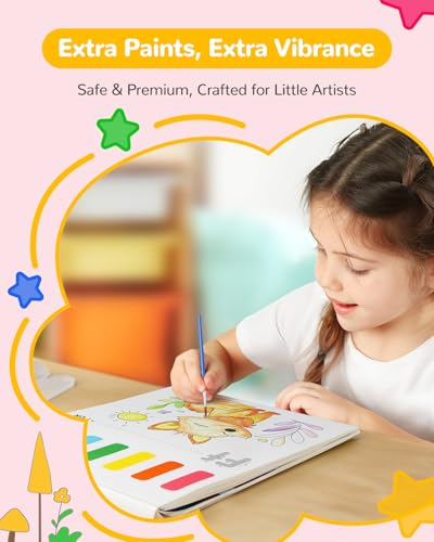 TECJOE Paint with Water Coloring Books for Toddlers, A to Z 26 Pages Animal Watercolor Paint Set with 3 Brushes, Mess Free Painting Activity for Kids Ages 4 5 6 7 8, Christmas Gifts Arts & Crafts Toy - Image 3