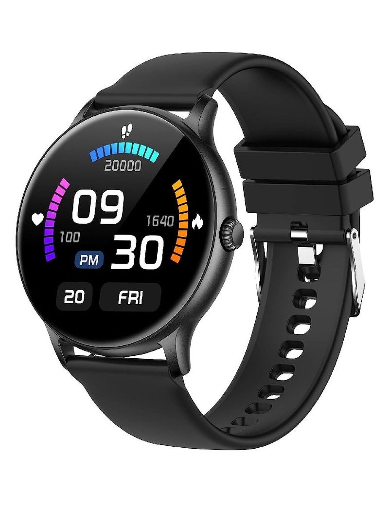 Zoom Plus Bluetooth Calling Round Dial Full Touch Multi-Function Smartwatch For Men & Women Black - Image 1