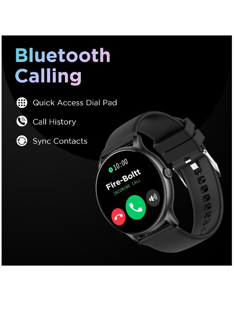 Zoom Plus Bluetooth Calling Round Dial Full Touch Multi-Function Smartwatch For Men & Women Black - Image 2