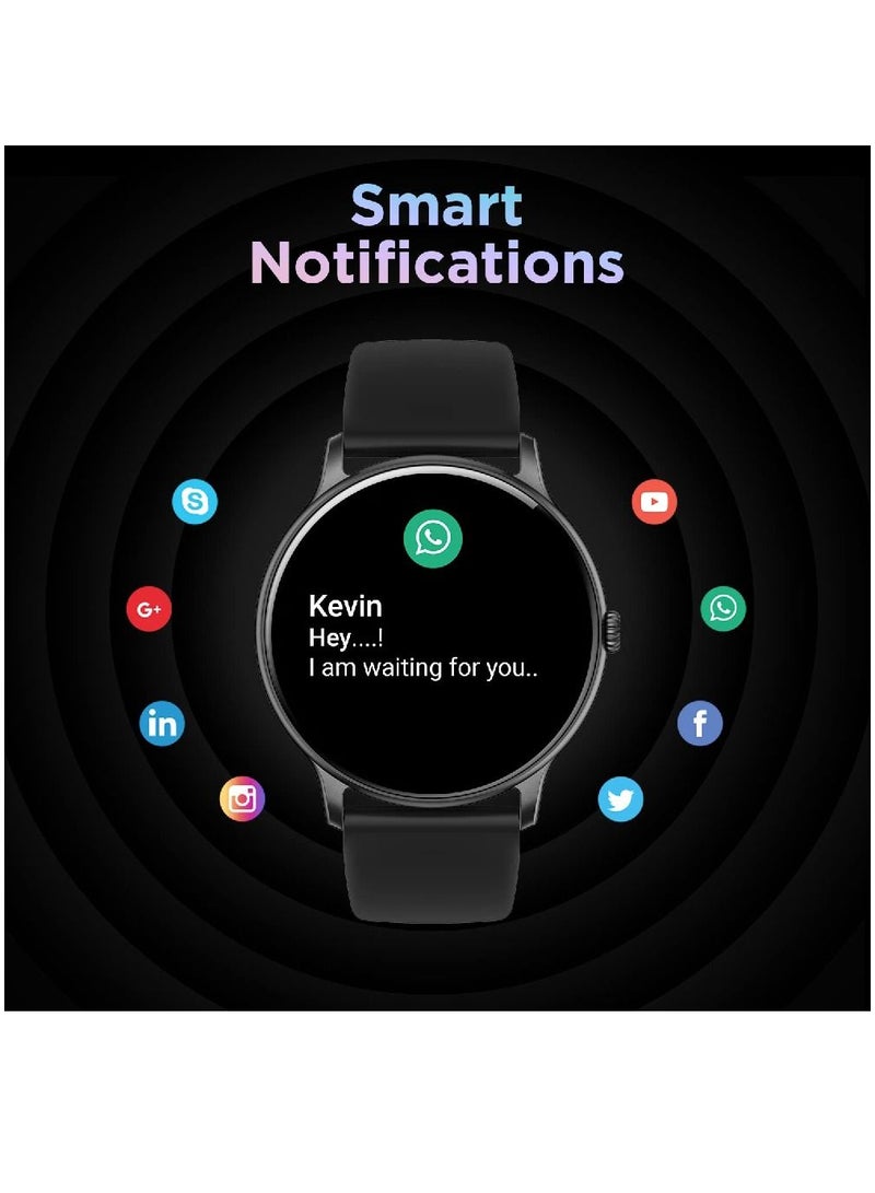 Zoom Plus Bluetooth Calling Round Dial Full Touch Multi-Function Smartwatch For Men & Women Black - Image 4