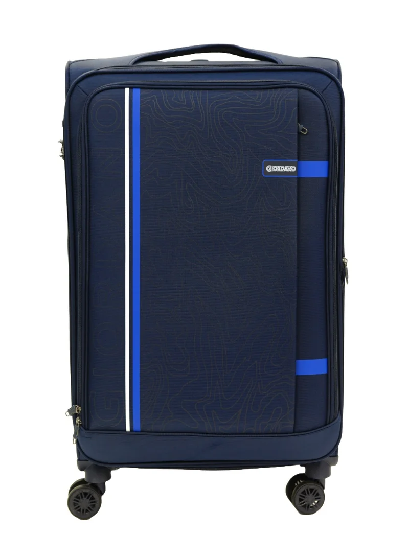 GIORDANO GIORDANO Jodo Series Luggage Set Navy Blue, 3 Piece Soft Nylon Lightweight Durable Expandable 4 Wheels Suitcase Trolley Bag With Secure TSA Combination Lock.(20/24/28 INCH)