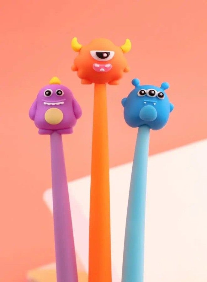 Radhya Accessories 2 pcs Monster Floppy Pens for Kids Gel Pens Set for School & Office Flexible Cartoon Pen for Office, Dancing Pens, Kawaii Stationery Birthday Return Gift - Image 1