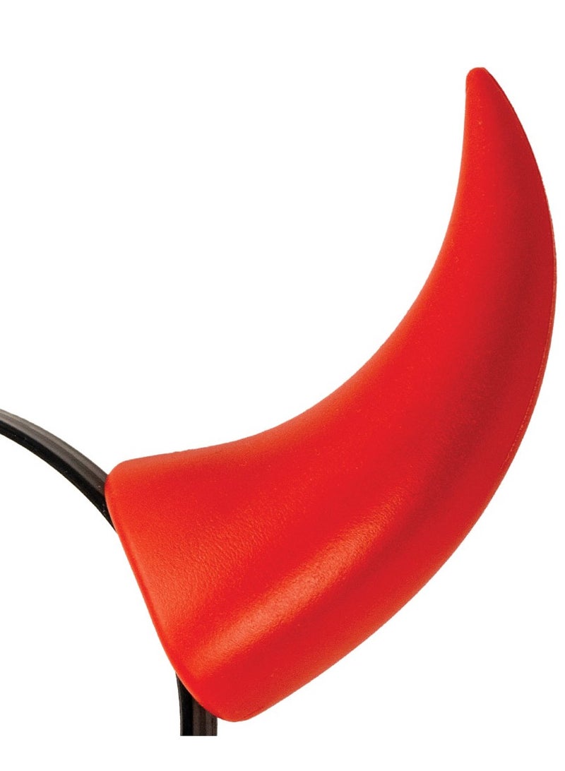 MAD TOYS Spooky Red Devil Horns Headband Headpiece Hoop Headwear Halloween Costumes Accessories, for Dress Up Theme Party Cosplay, Kids and Adult  - Image 2