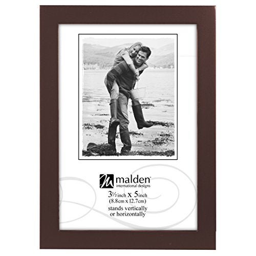 Malden International Designs Dark Walnut Concept Wood Picture Frame, 3x5, Walnut - Image 1