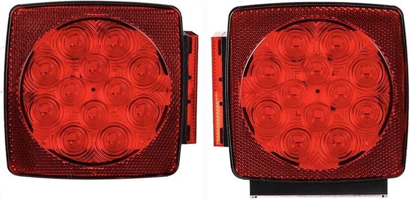 MAXXHAUL أضواء المقطورة اليمنى واليسرى الق��بلة للغمر 50343 12V LED للمقطورات التي يقل عرضها عن 80 بوصة - Image 1