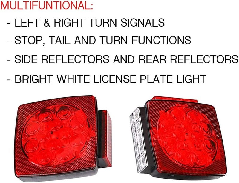 MAXXHAUL أضواء المقطورة اليمنى واليسرى الق��بلة للغمر 50343 12V LED للمقطورات التي يقل عرضها عن 80 بوصة - Image 4