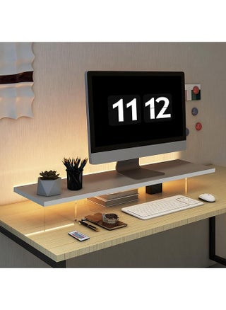 Monitor Stand Riser Wood And Acrylic Computer Monitor Stand With Led Light Desk Accessories Desktop Organizer Stand For Computer Laptop Printer Pc And Tv Screen Riser - pzsku/Z3886A82349B1E7C7FE62Z/45/_/1734589171/27a6c04f-5833-4211-9a5a-bf4e4c52432f