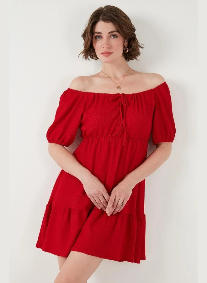 Lela  Lela Front Gathered Balloon Sleeve Mini Dress Women's Dress 5869005 for Women | Best Price UAE