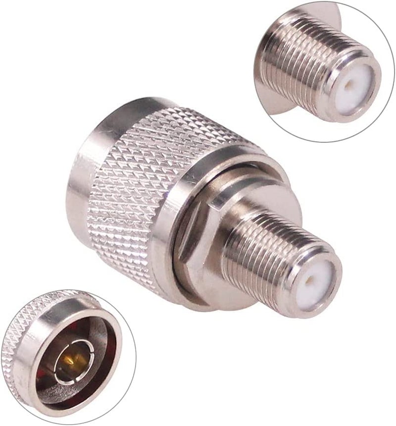 NETBOON N Type Male to F Type Female Adapter RF Coax Cable Connector Coupler (1) - Image 2