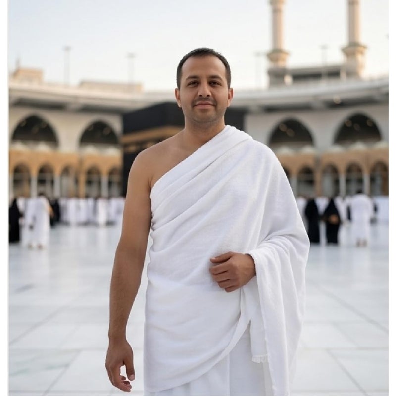 Hajj and Umrah Ihram Set, 100% Cotton, Large, 1200 GSM, Lightweight, 2 Pieces - Image 5