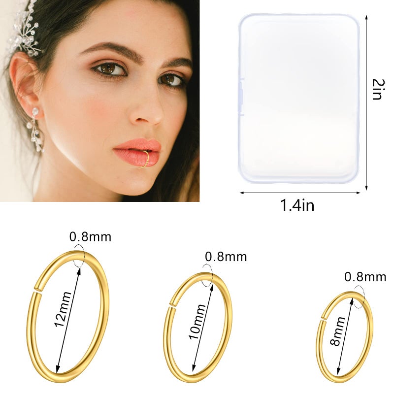 ONESING 29 PCS Gold Nose Rings for Women 20g Nose Piercings with Nose Rings Hoops L shaped Nose Screw Surgical Stainless Steel Nose Studs CZ Heart Star Hypoallergenic Nostril Nose Piercing Jewelry - Image 4