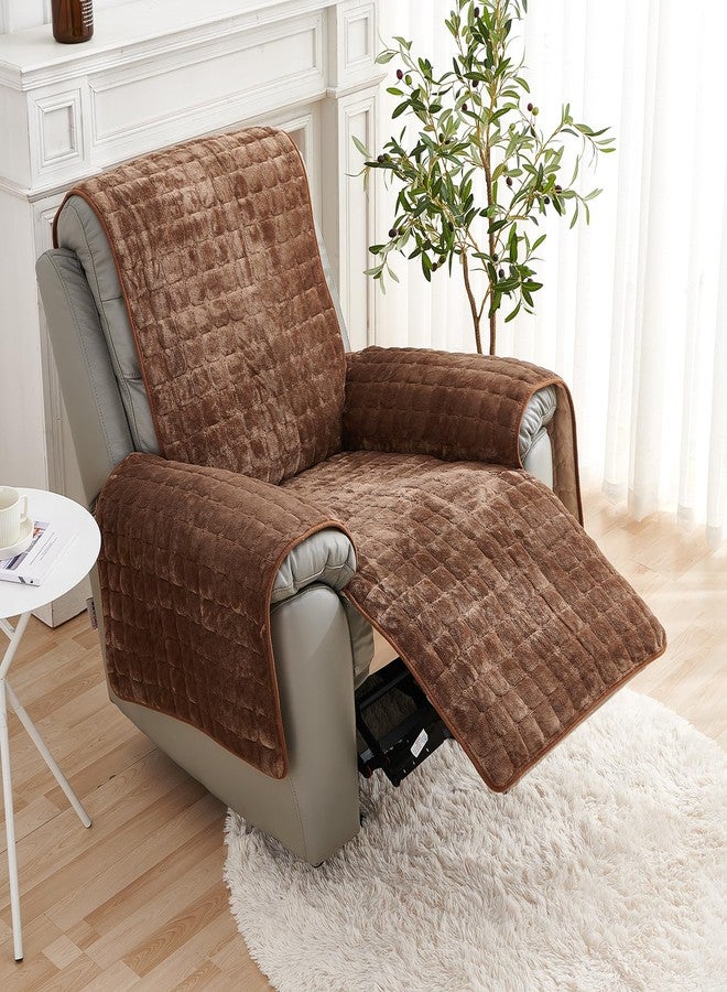 vctops أغطية كراسي استرخاء مبطنة من vctops، مصنوعة من المخمل الناعم غير القابل للانزلاق، قابلة للغسل، لحماية الأثاث من الكلاب والحيوانات الأليفة والأطفال (لون قهوة، 22 × 75 بوصة). - Image 4