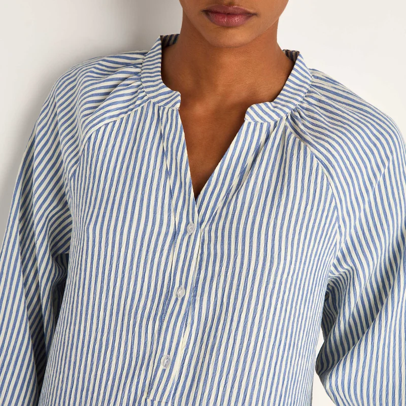 Splash FAV  Striped Midi Dress with Long Sleeves for Women | Best Price UAE