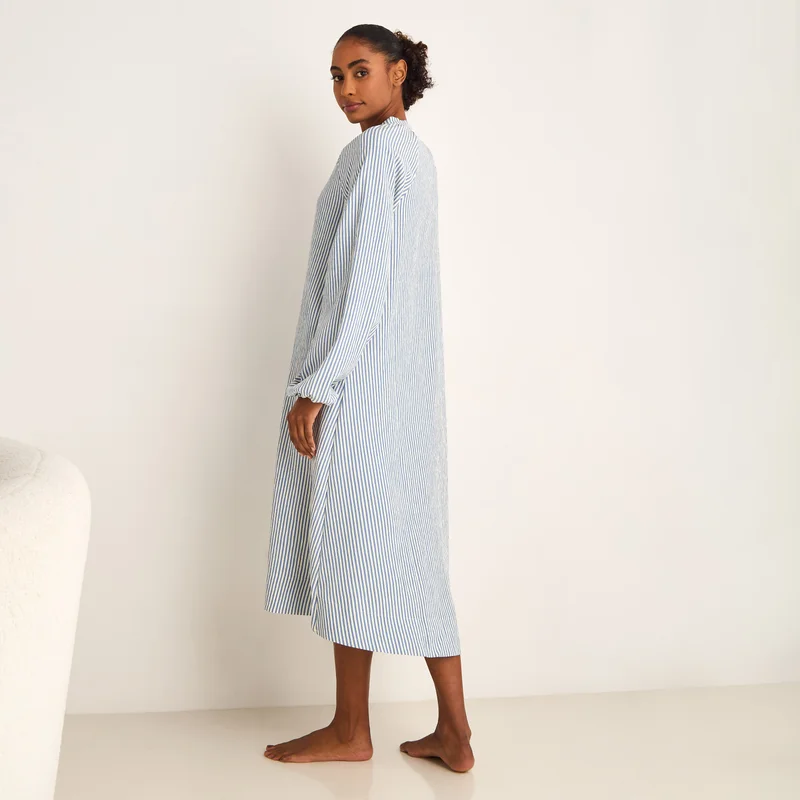 Splash FAV  Striped Midi Dress with Long Sleeves for Women | Best Price UAE