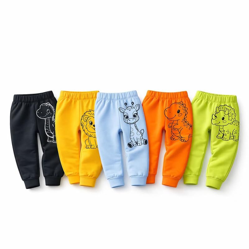EIO Unisex Cotton Pajama Pants for Boys & Girls Combo Pack | Kids & Baby Soft Sleepwear Pyjamas Combo Pack | Toddler Breathable Nightwear Bottoms (Multicolor-2, 2-3 Y) - Image 1