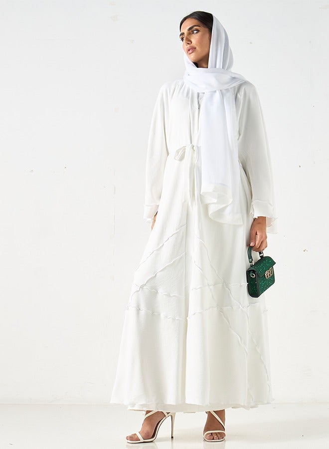 JAMEELA Ivory Abaya with Flared bell sleeve - Image 2