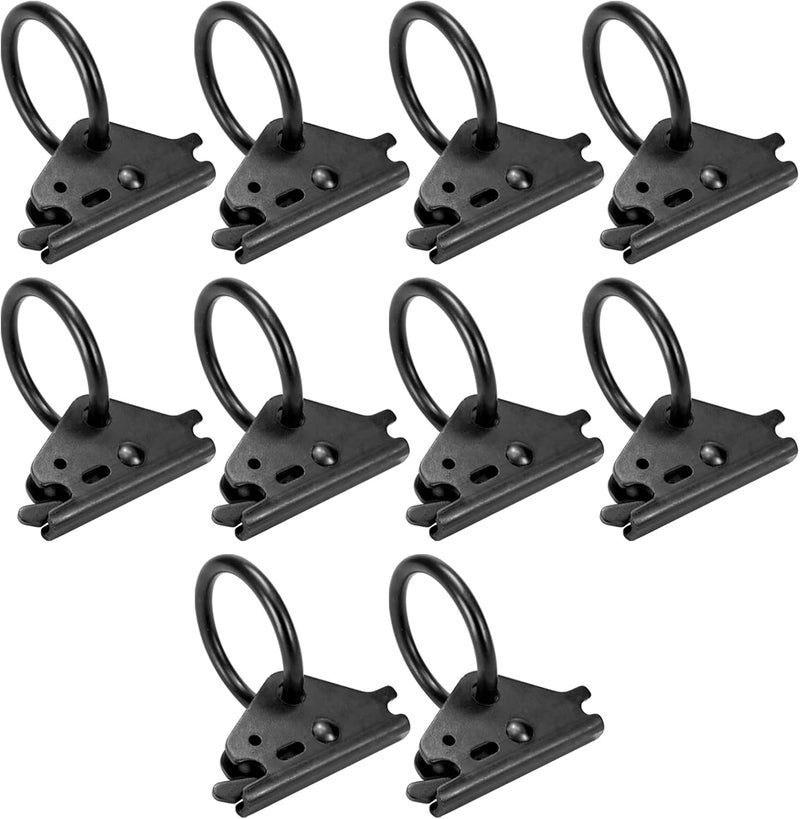 BOKE YOUNG 10-Pack Heavy Duty Steel E-Track O-Rings Tie-Down Anchors, for Trailers, Trucks, E Track Accessories to Secure Cargo in Enclosed/Flatbed Trailer Truck, Working Load Limit 1500lbs, Black - Image 1