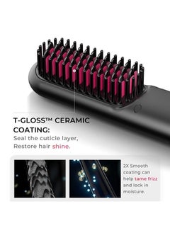TYMO Porta Cordless Hair Straightener Brush, Portable Straightening Brush with Negative Ion, Hot Comb Hair Straightener for Women, Lightweight & Mini to Carry Out, USB Rechargeable, Anti-Scald  - Image 5