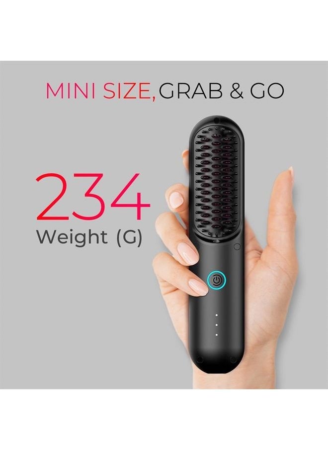 TYMO - Porta Cordless Hair Straightener Brush, Portable Straightening Brush with Negative Ion, Hot Comb Hair Straightener for Women, Lightweight & Mini to Carry Out, USB Rechargeable, Anti-Scald - Image 1