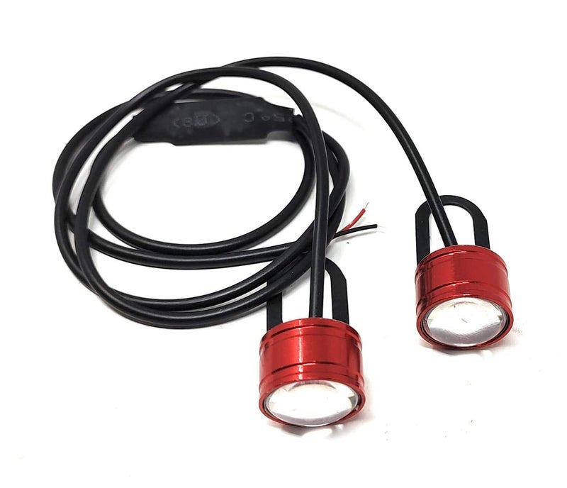 TRP Traders 1 Pair of DC Waterproof, 12v LED Strobe Lights for Motorcycles , Flash Warning Brake Light Lamp 12v Spotlight RED. - Image 4