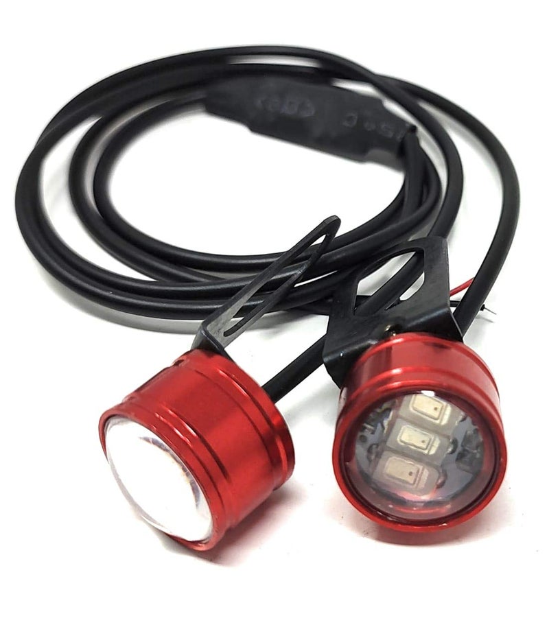 TRP Traders 1 Pair of DC Waterproof, 12v LED Strobe Lights for Motorcycles , Flash Warning Brake Light Lamp 12v Spotlight RED. - Image 2