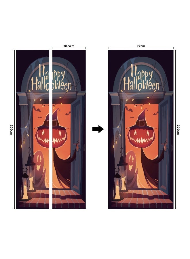 NIBEMINENT Eco-Friendly 3D Door Stickers - HD Self-Adhesive Halloween Door Decor