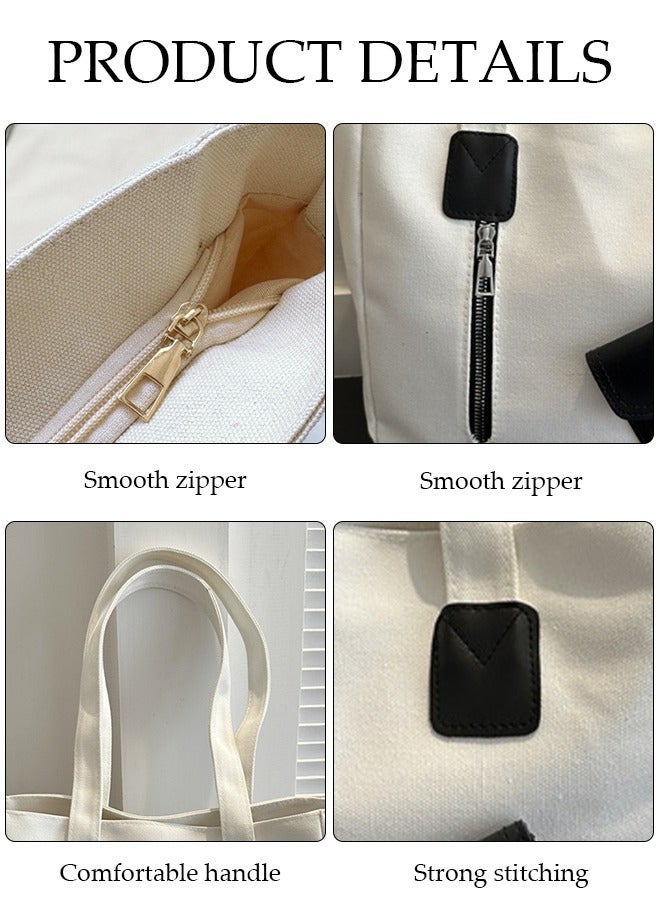 DUNISO Women's Shoulder Tote Bag Canvas Handbag for Women Large Capacity Messenger Fashionable Travel Shoulder Bag for Ladies Girls College Students - Image 3