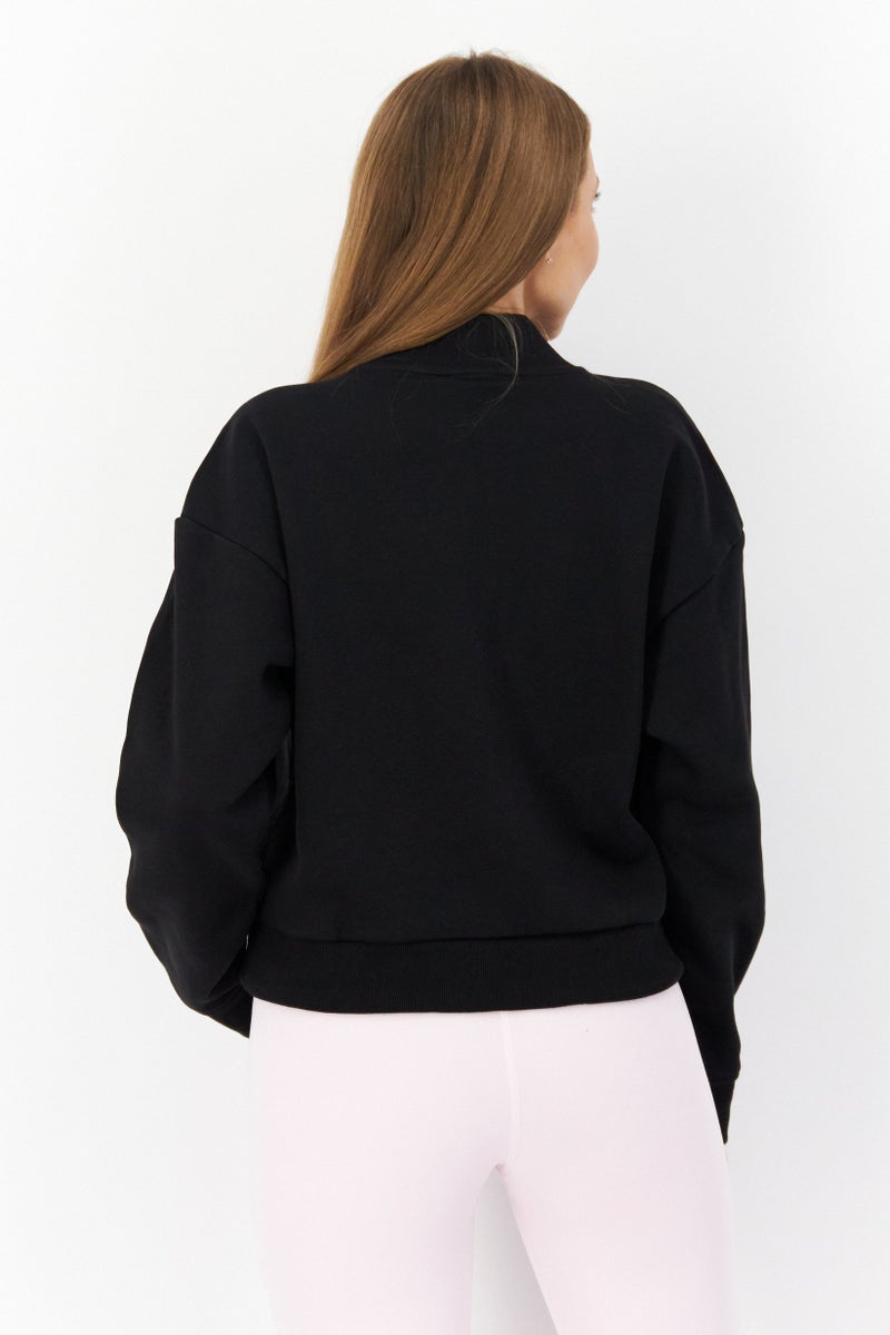 Adidas Women Sportswear Fit Long Sleeve Sweatshirt, Black - Image 3