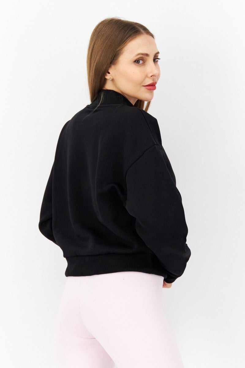 Adidas Women Sportswear Fit Long Sleeve Sweatshirt, Black - Image 4