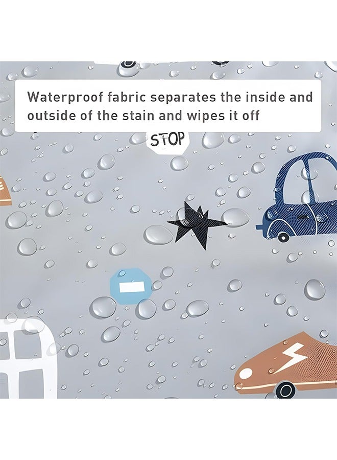 meayul Coverall Baby Feeding Bib, Waterproof and Stain-Resistant All-in-One Bib, Skin-Friendly Baby Feeding Smock with Pockets, Baby Weaning Bib Attaches to High Chairs and Tables - Image 4