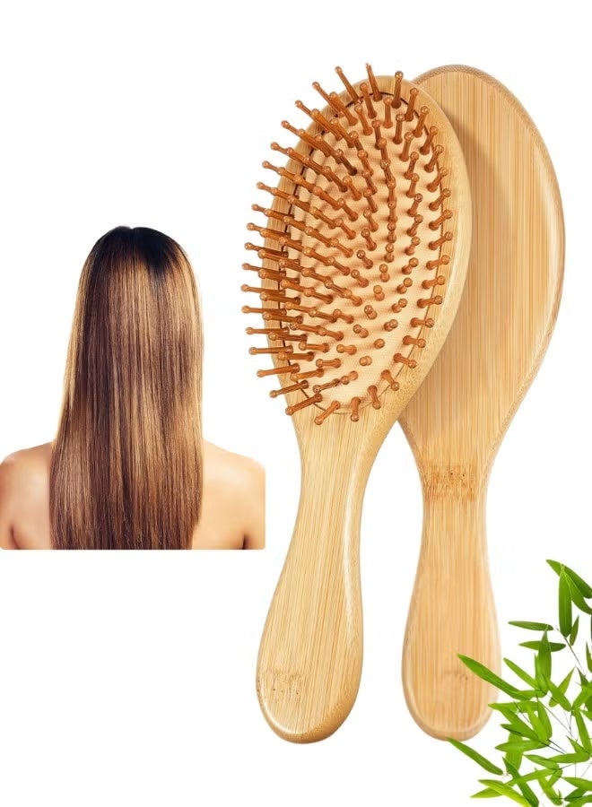 Bamboo Hair Brush – Natural Wooden Paddle Hairbrush with Bamboo Bristles for Hair Growth & Scalp Massage, Detangling Brush for Women, Men & Kids, Suitable for All Hair Types, Ergonomic Handle - Image 1