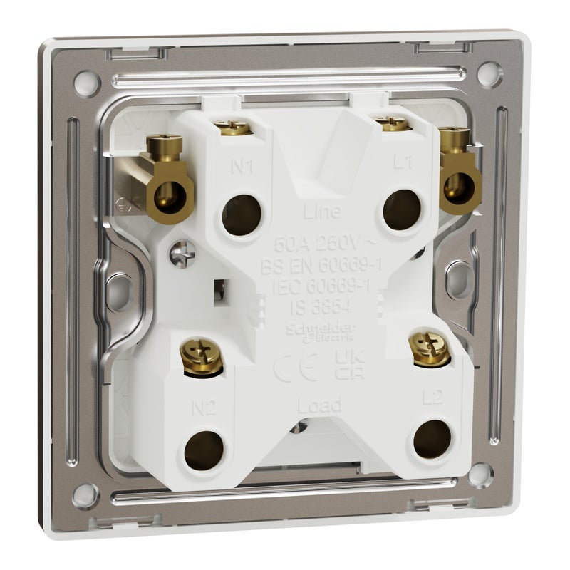 Schneider Electric مفتاح مزدوج القطب 50A 250V من شنايدر إلكتريك أونيكا X مع LED، 1 مجموعة، برونزي داكن - NUX31D50N_DB - Image 2