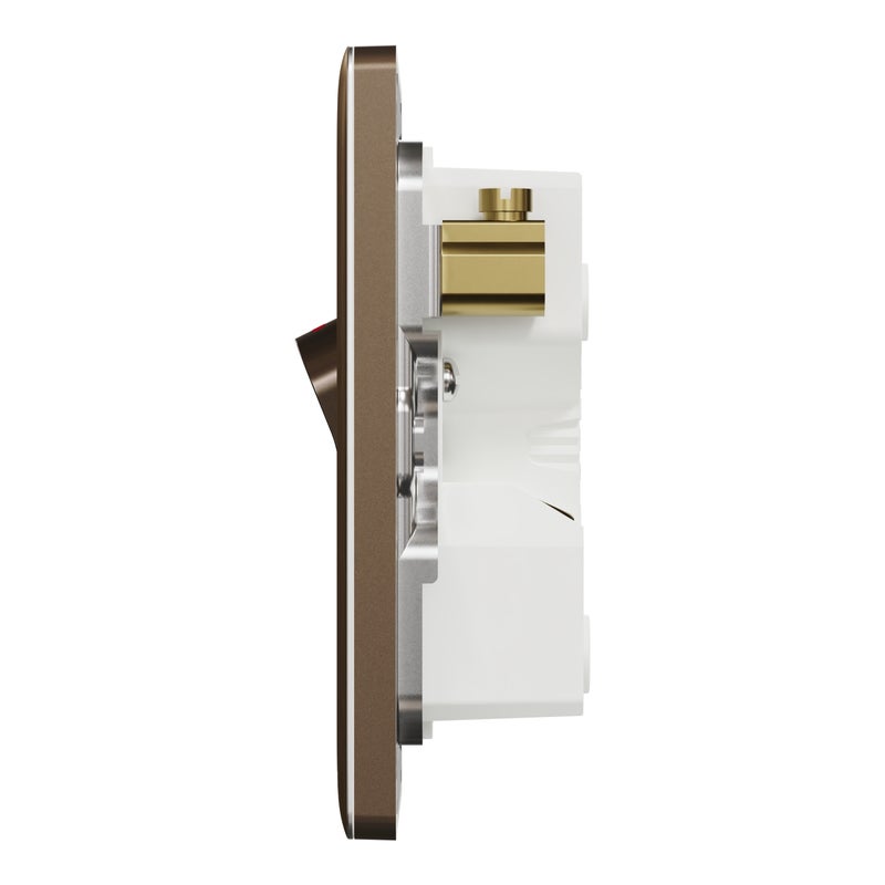 Schneider Electric مفتاح مزدوج القطب 50A 250V من شنايدر إلكتريك أونيكا X مع LED، 1 مجموعة، برونزي داكن - NUX31D50N_DB - Image 3