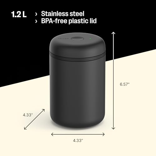 Fellow Atmos Electric Vacuum Canister & Storage Container - Airtight Coffee & Food Storage Containers - Coffee Containers - (Matte Black, 1.2 Liter) - Image 4