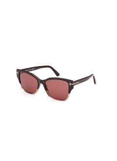 TOM FORD Women's Butterfly Shape Acetate Sunglasses FT110848Z55 Lens Size: 55 Millimeter - Shiny Dark Brown  - Image 1