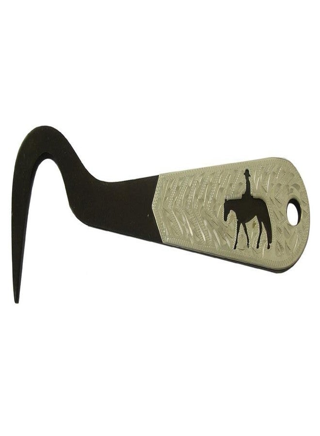 AJ Tack Antique Brown Steel Hoof Pick, Silver Engraving Barrel Racing - Image 5