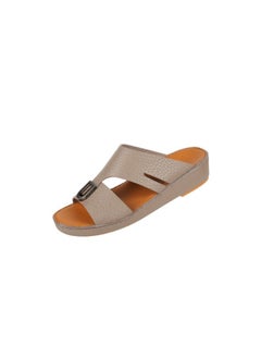 barjeel uno 008-3729 Barjeel Uno Mens Arabic Sandals BS 39 Taupe  - Image 1