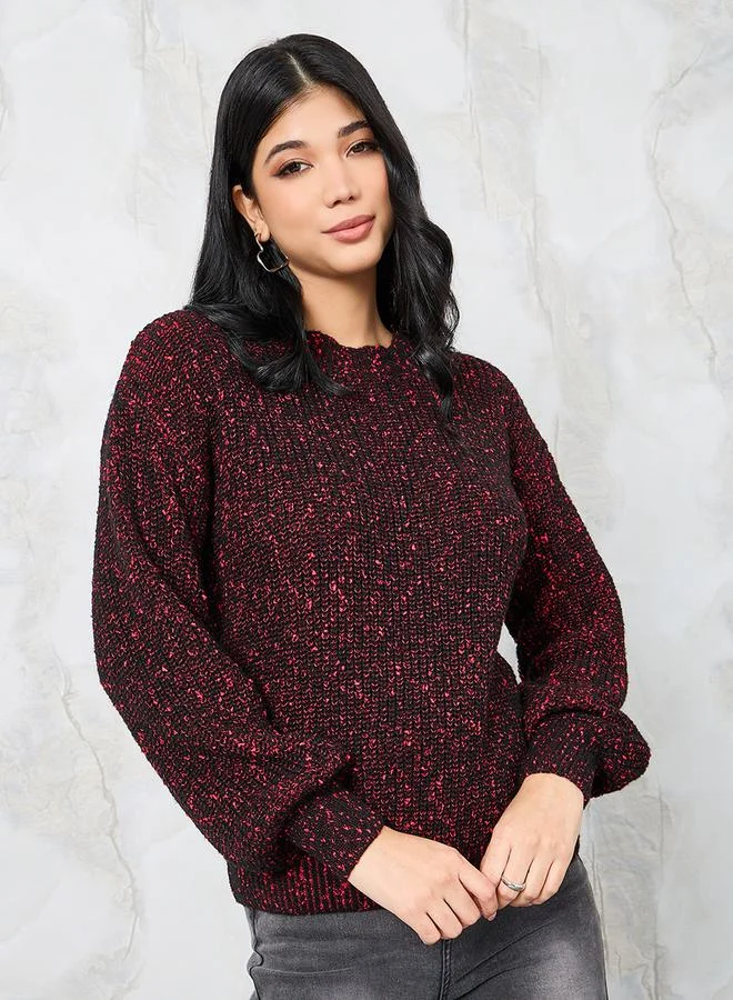 ستايلي Regular Fit Mixed Yarn Round Neck Sweater