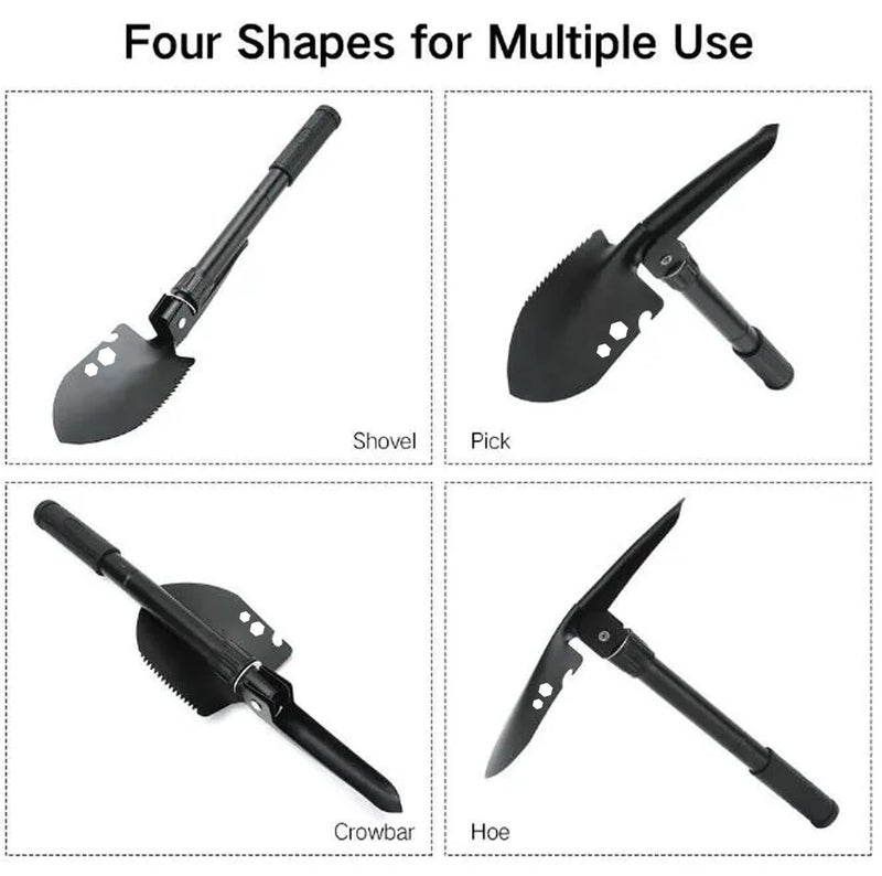 MEZON Folding Survival Shovel for Camping & Hiking | Multi-Purpose Lightweight Entrenching Tool with Carry Case | Portable Spade for Outdoor, Off-Road, Digging, Gardening & Emergency Use - Image 5