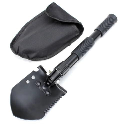 MEZON Folding Survival Shovel for Camping & Hiking | Multi-Purpose Lightweight Entrenching Tool with Carry Case | Portable Spade for Outdoor, Off-Road, Digging, Gardening & Emergency Use - Image 1