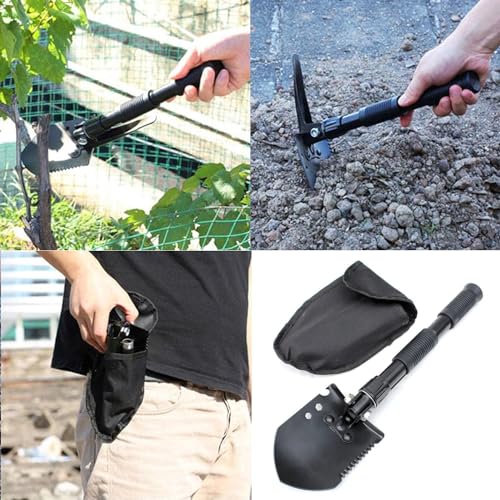MEZON Folding Survival Shovel for Camping & Hiking | Multi-Purpose Lightweight Entrenching Tool with Carry Case | Portable Spade for Outdoor, Off-Road, Digging, Gardening & Emergency Use - Image 3