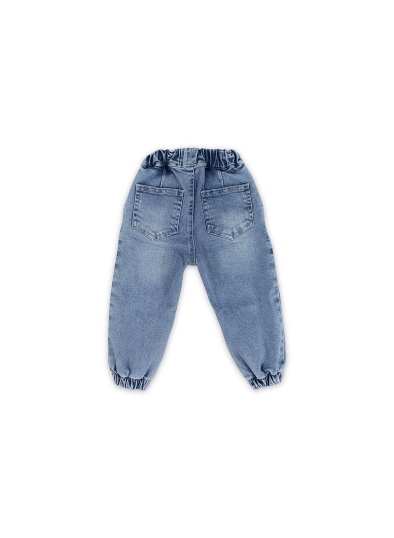 Unisex Baby Cotton Denim Pants – Light Blue - Image 2