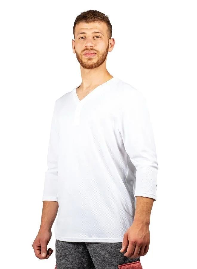 ZAECY Men's V-neck 3/4 sleeve T-shirt