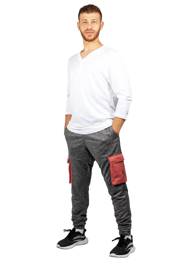 ZAECY Men's V-neck 3/4 sleeve T-shirt