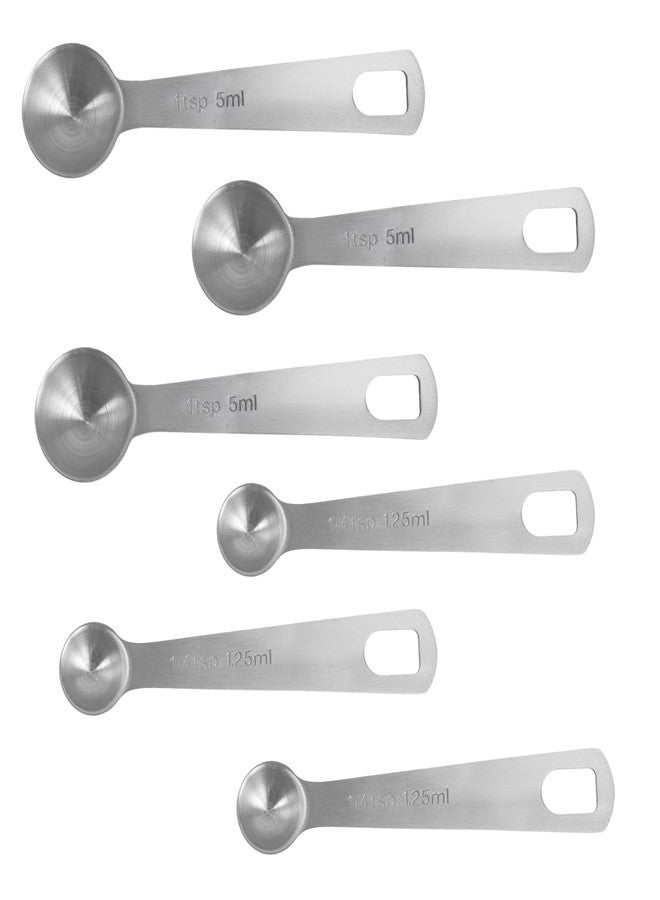 panthra 6 Pcs of Teaspoon Measuring Spoons, Stainless Steel Table Spoons 1 Tsp Scoop 1/4 Tablespoon, Comfortable Grip Handle, Precise Scale, Suitable for Kitchen Baking and Cooking, Etc. - Image 1