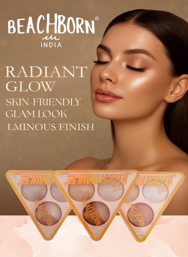 BEACHBORN INDIA Multicolor Highlighter Palette Highly Pigmented and Blendable | Matte Finish | Perfect Makeup with Radiant, Buildable Shades traingle highlighter (BBI-02-06 SHADE NO.3, 6G) - Image 3