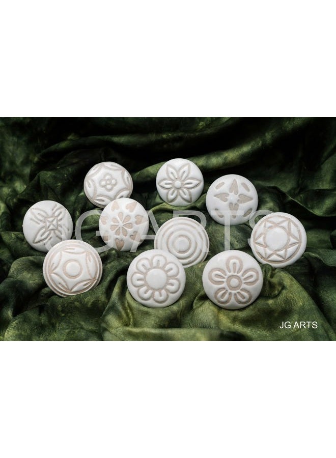 JGARTS 20 Pack Ceramic Cupboard Drawer Cupboard Knobs Vintage Style Cream White - Image 4