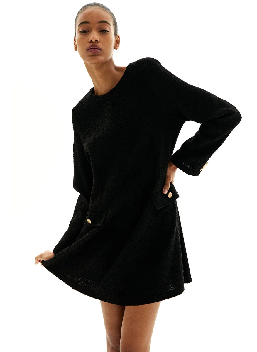 اتش اند ام Bouclé-Weave Dress